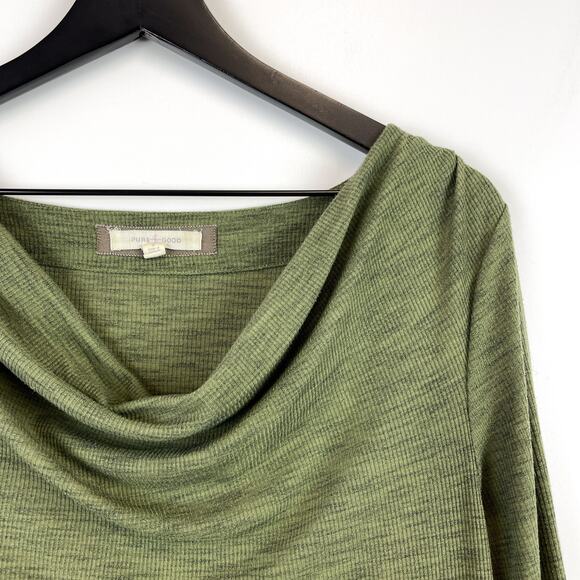 Pure + Good Anthropologie (S) Draped Neck Tunic Mini Dress Green - Picture 5 of 11